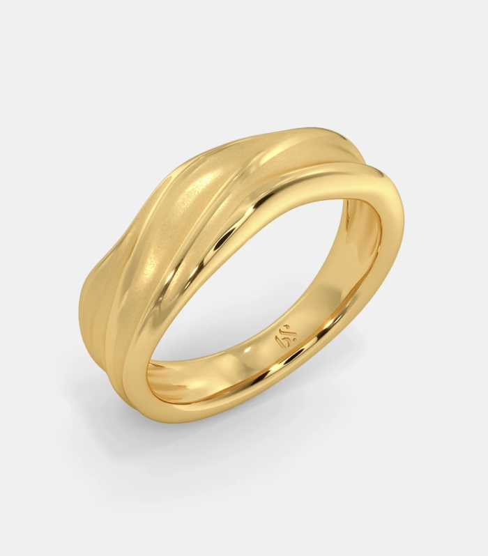 Golden Wave Band Ring