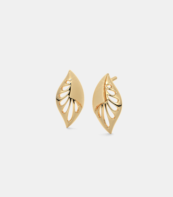 Veloura Aureate Leaf Stud