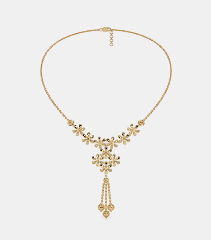 Golden Bloom Cascade Necklace